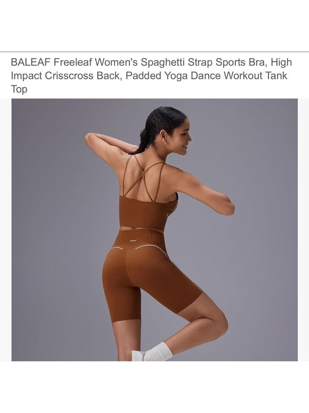 Baleaf Freeleaf High Impact Sports Bra Crisscross Back NWOT Athletic Minimal - Picture 4 of 12